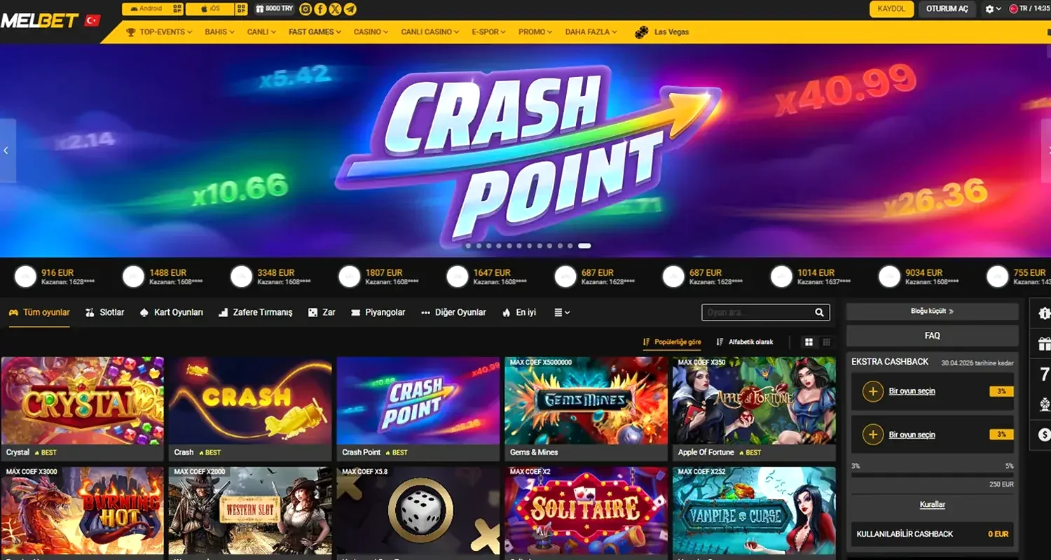 Melbet Android sport bahis arayüz geniş ekran